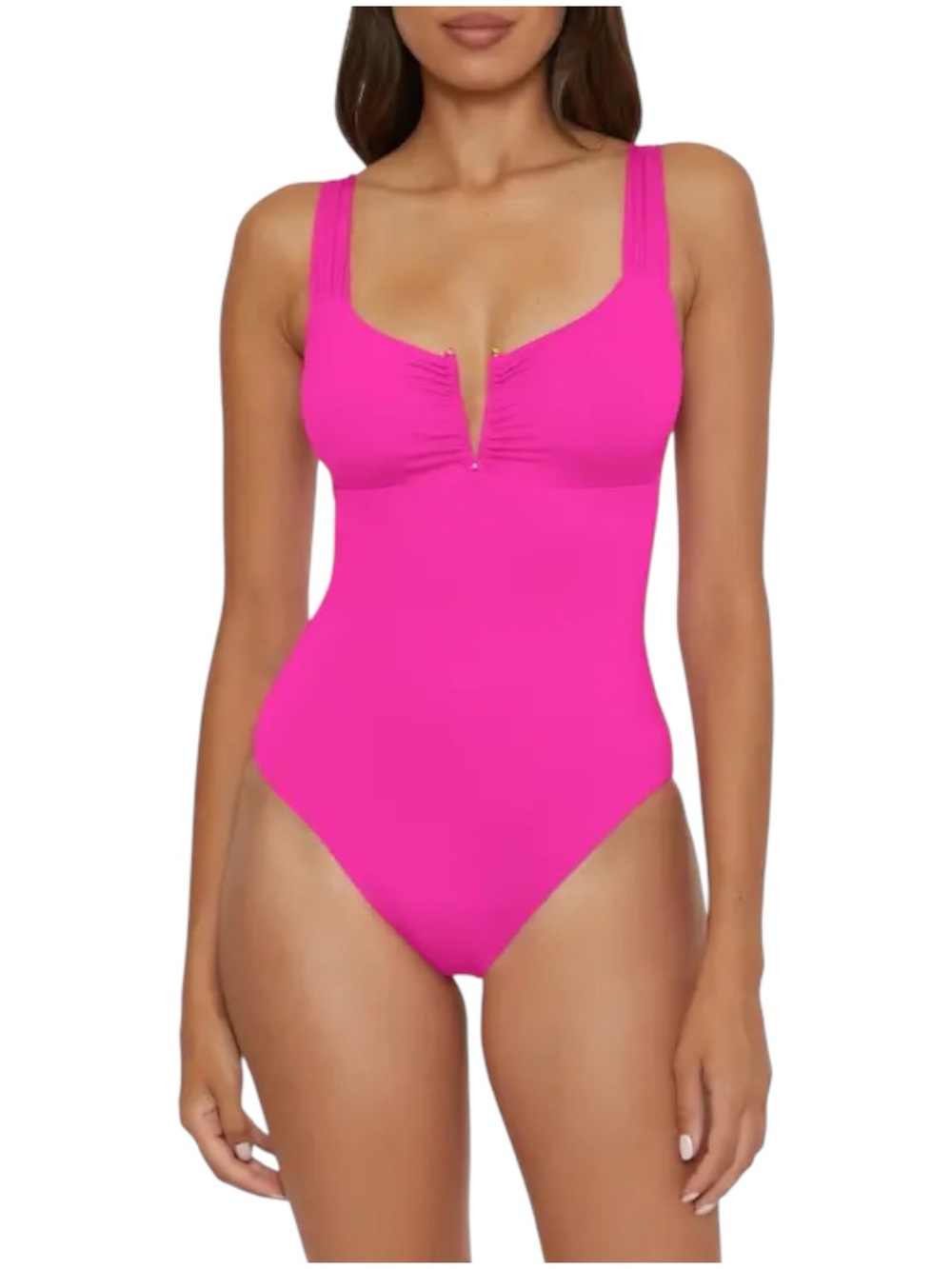 BECCA Color Code V-Wire One Piece Swimsuit Azalea Size S NWT